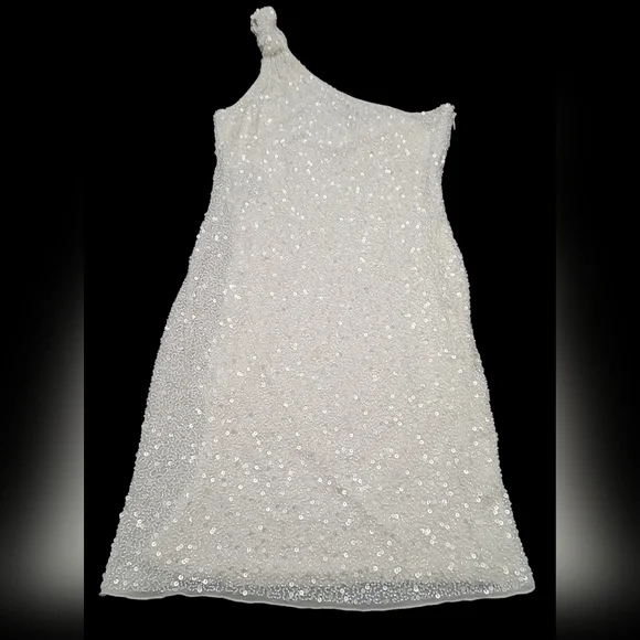 Aidan Mattox Women's Dress|| Color: White With Sequins|| Size:4 - Picture 1 of 7